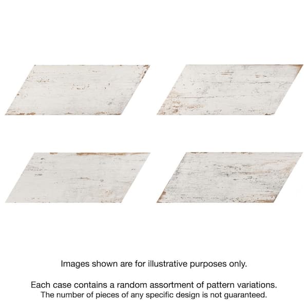 Retro Naveta Blanc 7 in. x 16-3/8 in. Porcelain Floor and Wall Tile (11.05 sq. ft./Case)