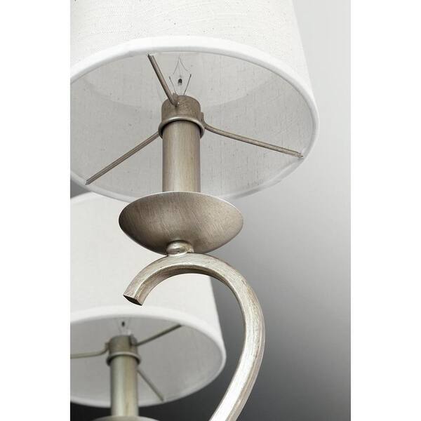 Progress Lighting Savor Collection 6-Light Silver Ridge Chandelier with Shade