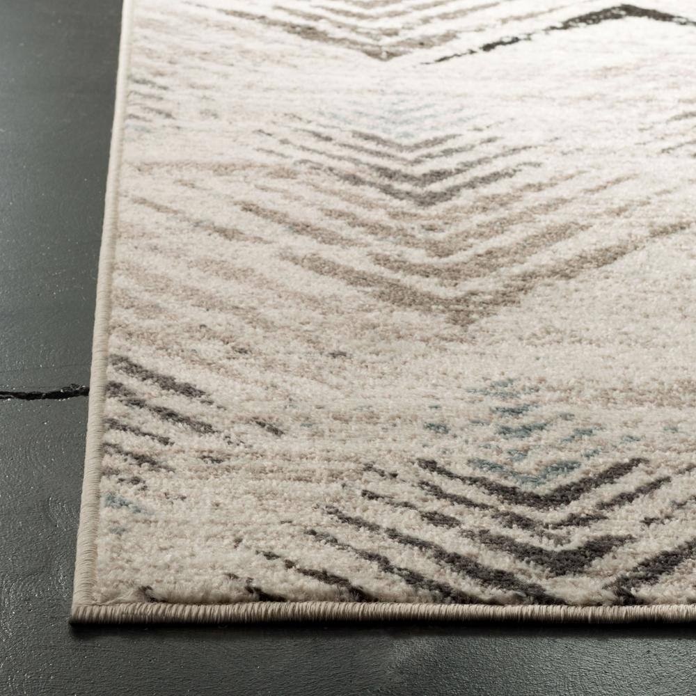 Geometric Tribal Cream & Beige Synthetic Area Rug, 3' x 5'