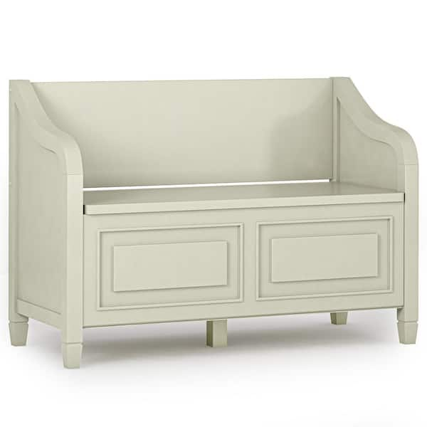 Barnett White Backless Dining Bench Corner Breakfast Nook with Storage