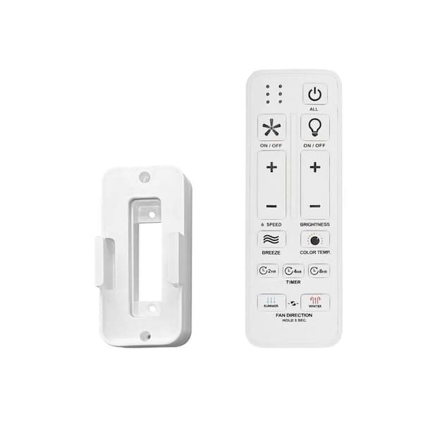 Black 6-Speed Damp Rated Dorsey Ceiling Fan Remote Control with Dimmer