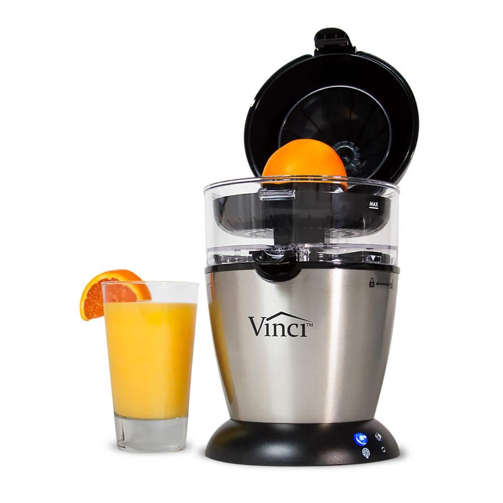 VINCI 50 W 12 Oz. Stainless Steel Hand-Free Citrus Juicer, 1-Button Press E19010 - The Home Depot