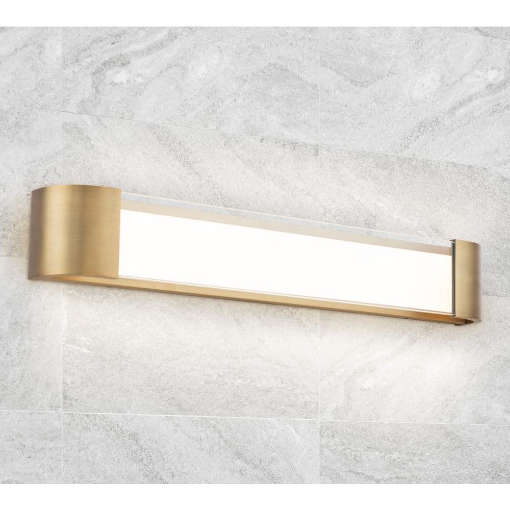 Aged Brass 32" Dimmable LED Bath and Wall Light Bar