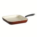 Style Ceramica 12 in. Aluminum Ceramic Nonstick Grill Pan in Metallic Copper