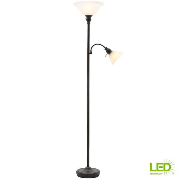 Bronze Mother Daughter Torchiere Lamp, Led Floor Lamps At Home Depot