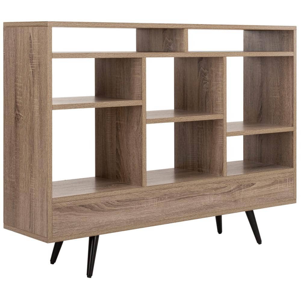 Dubai Collector's Fair Inspired Oak and Black Mid Century Etagere