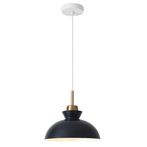 ZJVAIVE 1-Light Metal Hanging Ceiling Pendant Light Chandelier Light Fixture with Blue Shade for Kitchen Island
