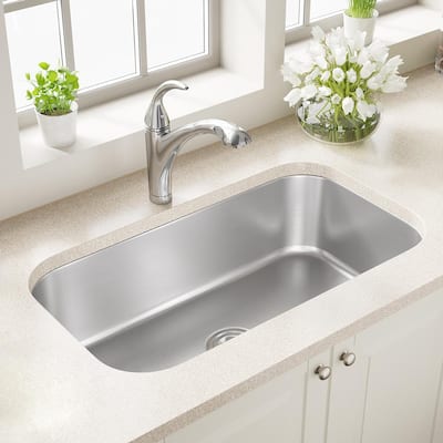 MR Direct Undermount Stainless Steel 32 in. Single Bowl Kitchen Sink 3218C