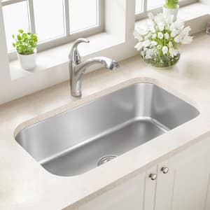 Undermount Stainless Steel 32 in. Single Bowl Kitchen Sink