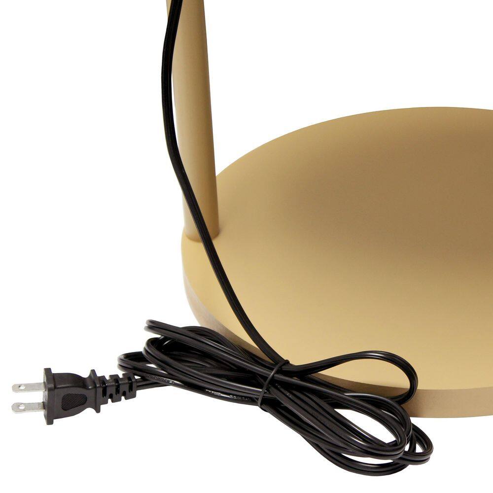 Modern Tan 62.5" Shelf Etagere Floor Lamp with USB Charging Ports