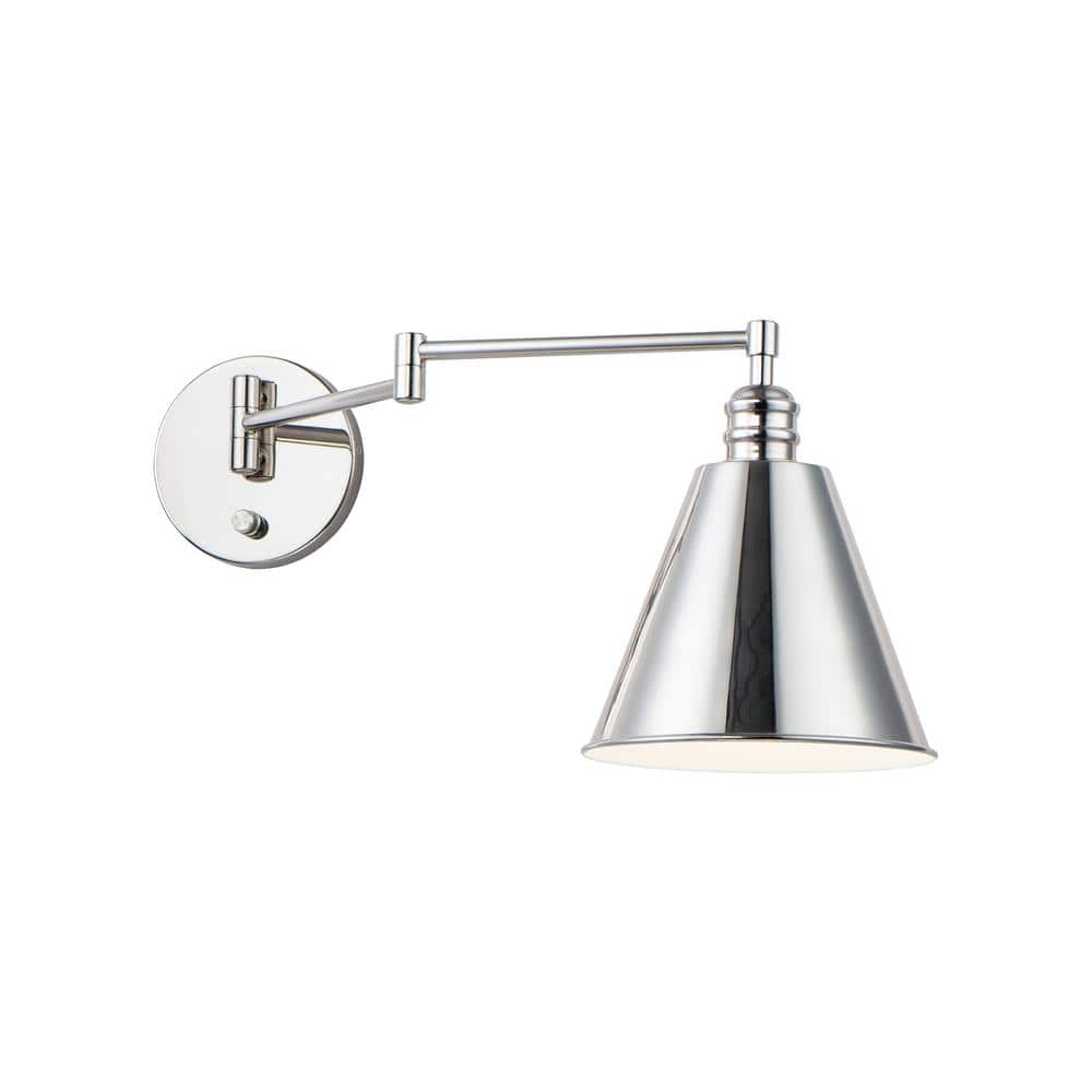 Library 8 in. 1 Light Black Wall Sconce with Horizontal Swing Arm price history on PriceWatchPro