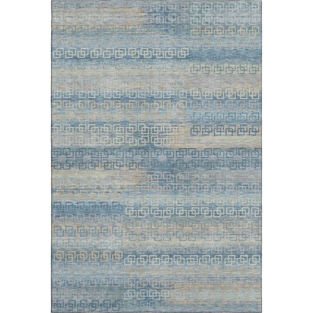 Mayfield Premium Machine Washable Abstract AMF2029 Teal 3 ft. x 5 ft. Area Rug price history on PriceWatchPro