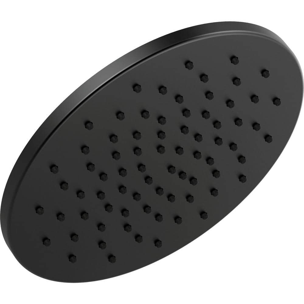 Matte Black Round Metal Rain Shower Head, 11.75-inch