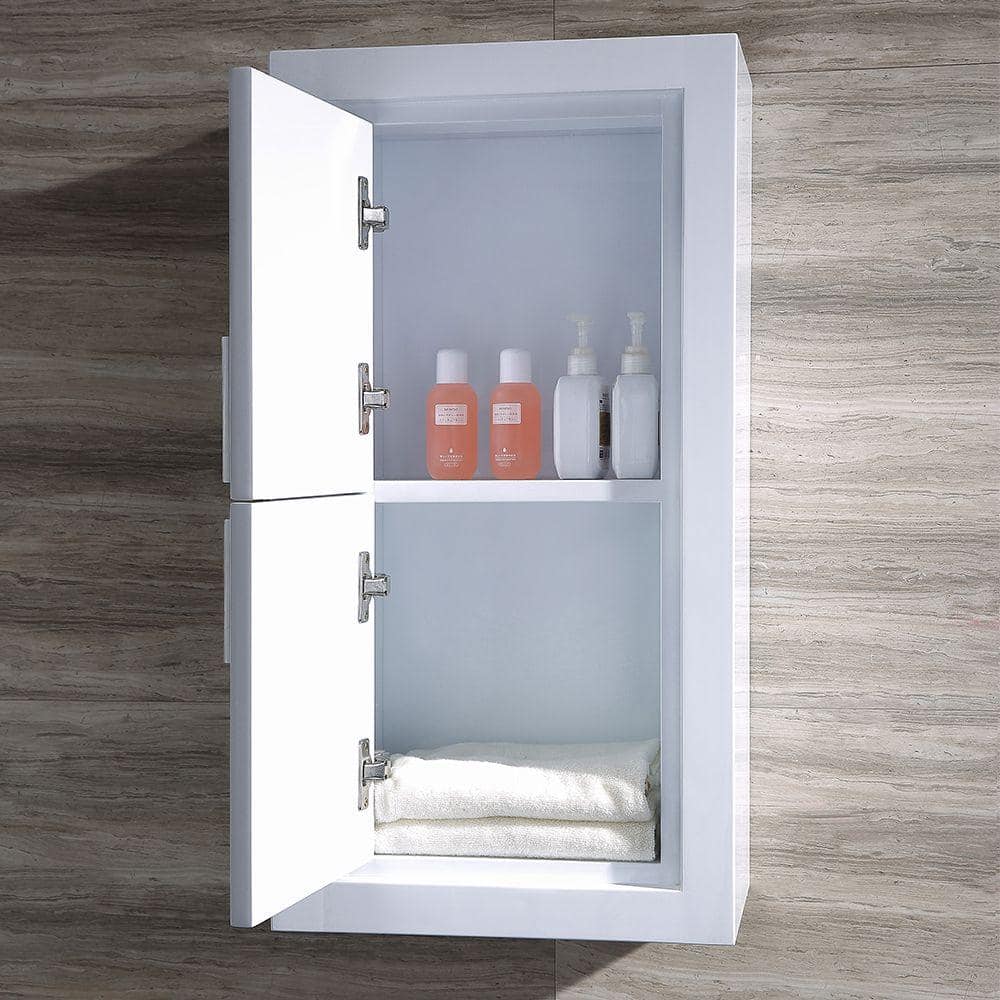 Contemporary White Plywood 30" Wall Mount Bathroom Linen Cabinet