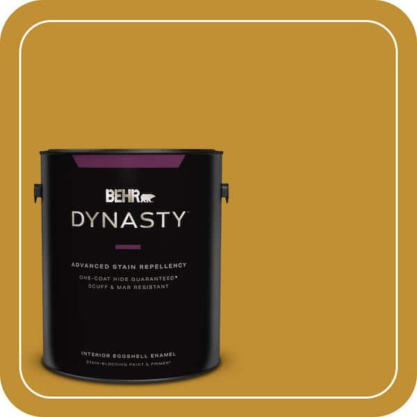 BEHR DYNASTY 1 gal. #M290-7 Turmeric Eggshell Enamel Interior Stain-Blocking Paint & Primer