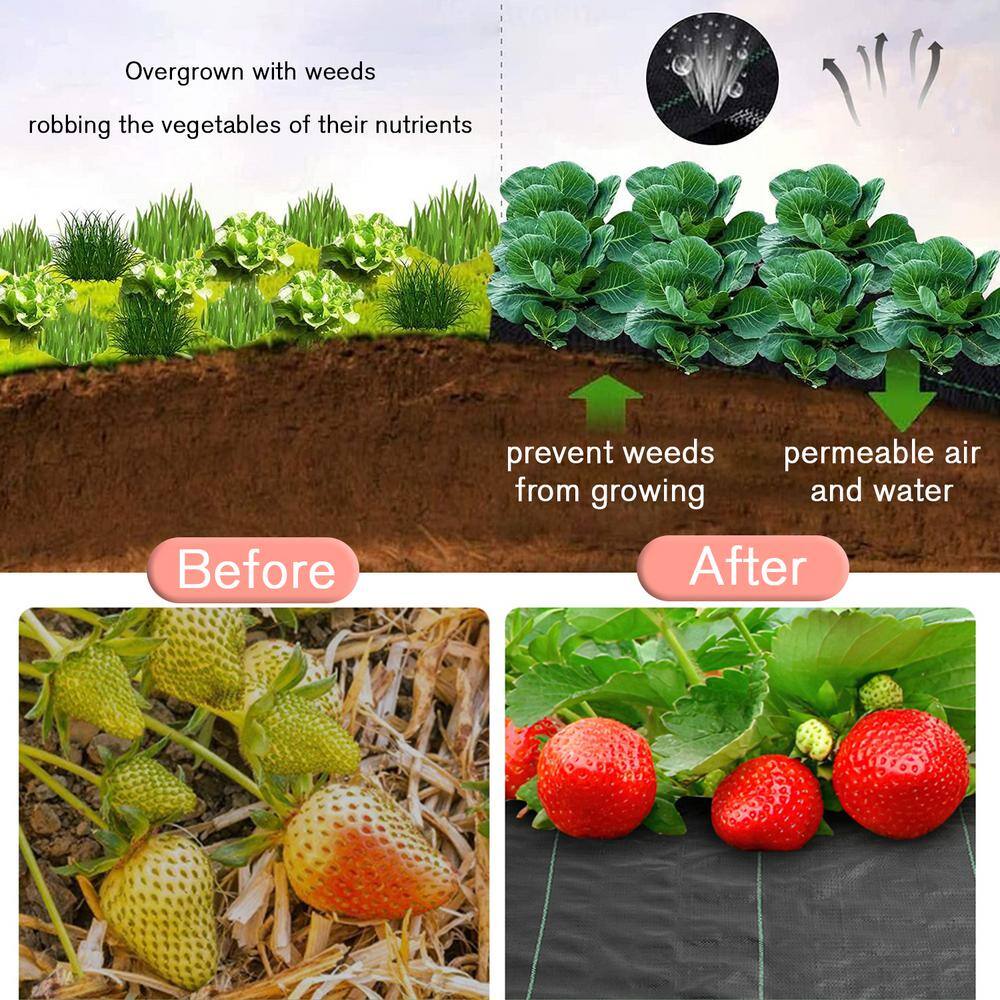 4ft x 100ft Black Heavy Duty Weed Barrier Landscape Fabric