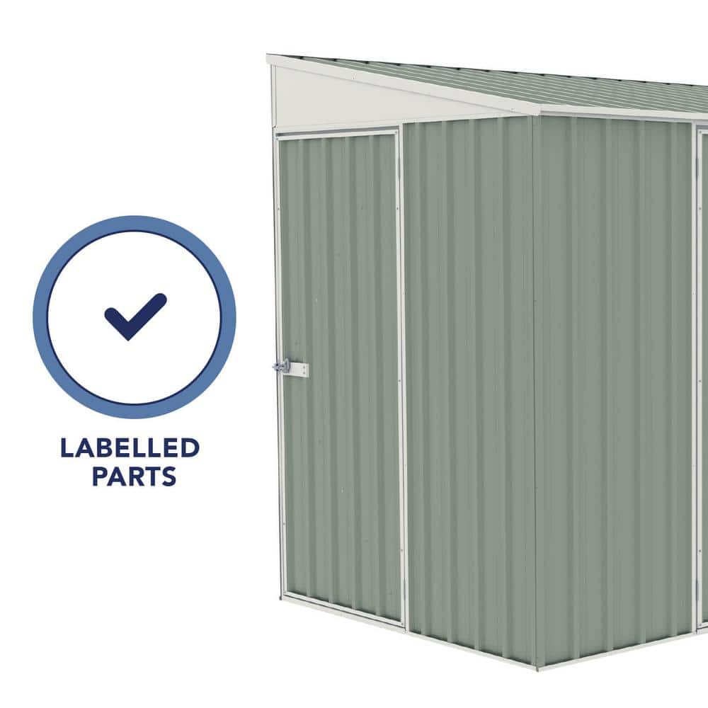 Durango 10' x 5' Pale Eucalypt Galvanized Steel Bike Shed