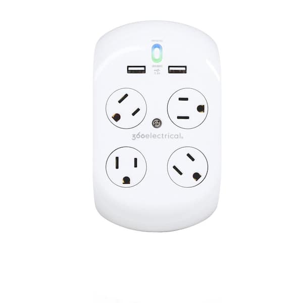 360 Electrical Revolve3.4 6-Outlet Surge Protector with Rotating Outlets and 3.4 Amp USB