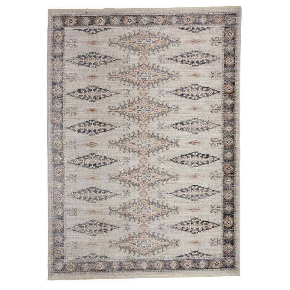 Sarah Rug 4 X 6 HomeRoots 4 ft. x 6 ft. Gray and Black Floral Area Rug 2000514068 - The ...