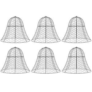 Garden Chicken Wire Cloche, 16 in. x 13 in. Stackable Animal Plant Protectors, 6 Pack of Metal Crop Cages, Black