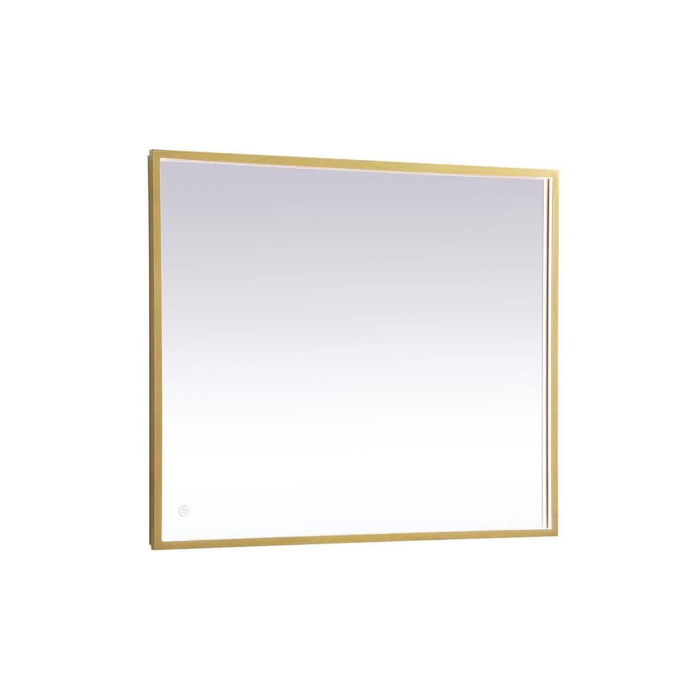 Timeless Home 30 in. W x 36 in. H Modern Rectangular Aluminum Framed LED Ba