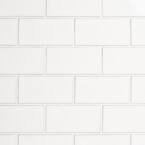Delphi Subway Natural White 3 in. x 6 in. Polished Wall Ceramic Tile (4 Sq. Ft. / Case)