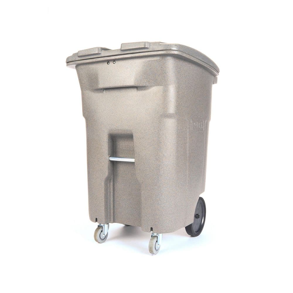Toter 96 Gal. Graystone Document Trash Can with Wheels and Lid