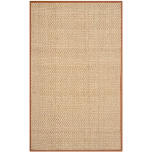 Natural Fiber Beige/Brown 6 ft. x 9 ft. Border Area Rug