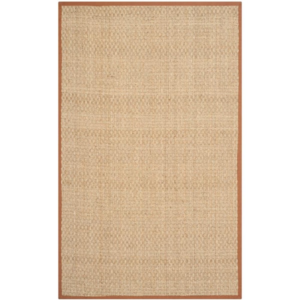Natural Fiber Natural/Brown 6 ft. x 9 ft. Border Woven Area Rug