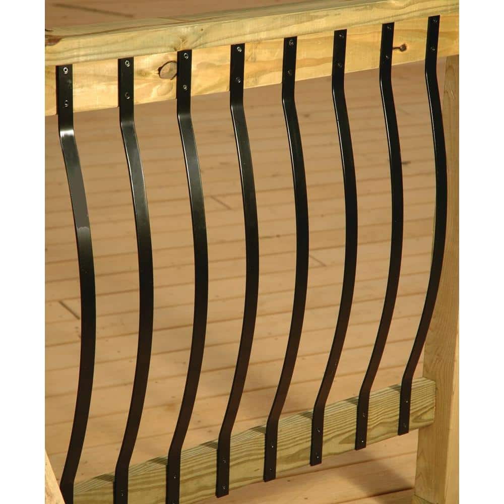 188 in Black Aluminum Arch Baluster for Deck and Stairs