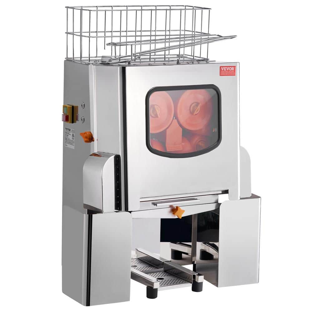 Commercial Orange Juicer Machine 120W Automatic Juice Extractor Stainless Steel Orange Squeezer 20 Oranges/Minute