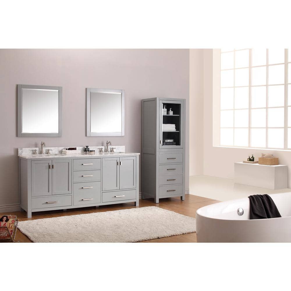 Modero 72'' Chilled Gray Solid Wood Double Vanity Base