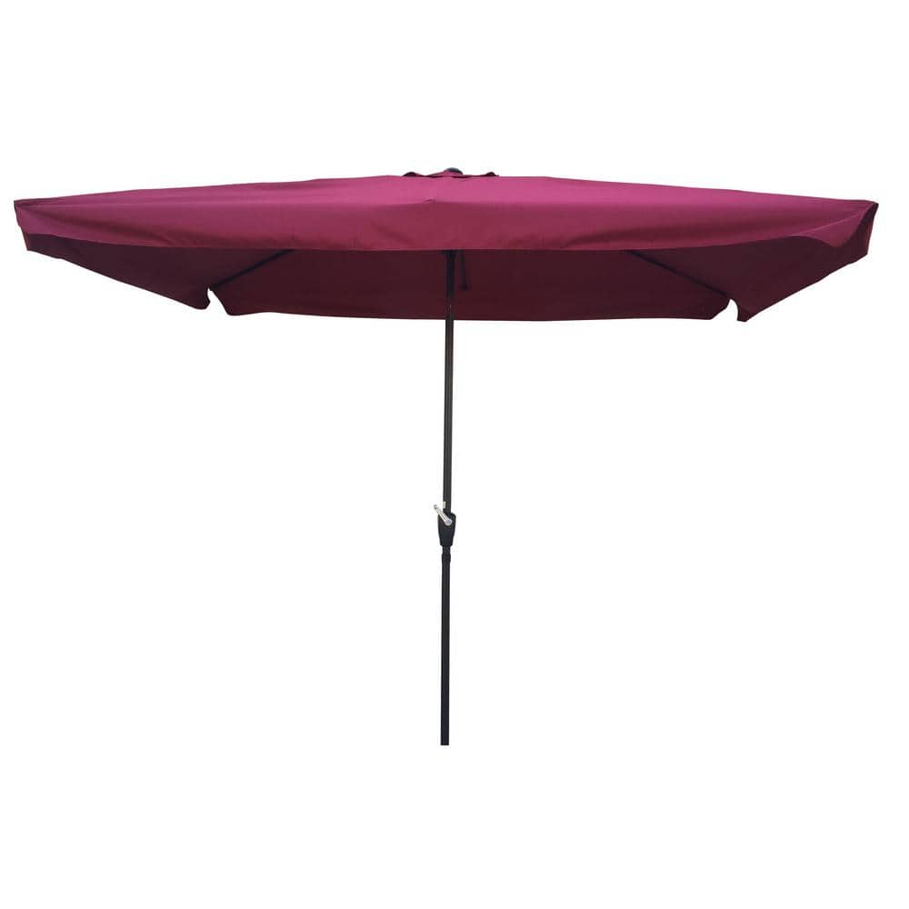 10 ft. x 6.5 ft. Rectangular Market Patio Umbrella in Burgundy