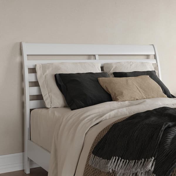 Savannah White Solid Wood Queen Headboard with Attachable Charger