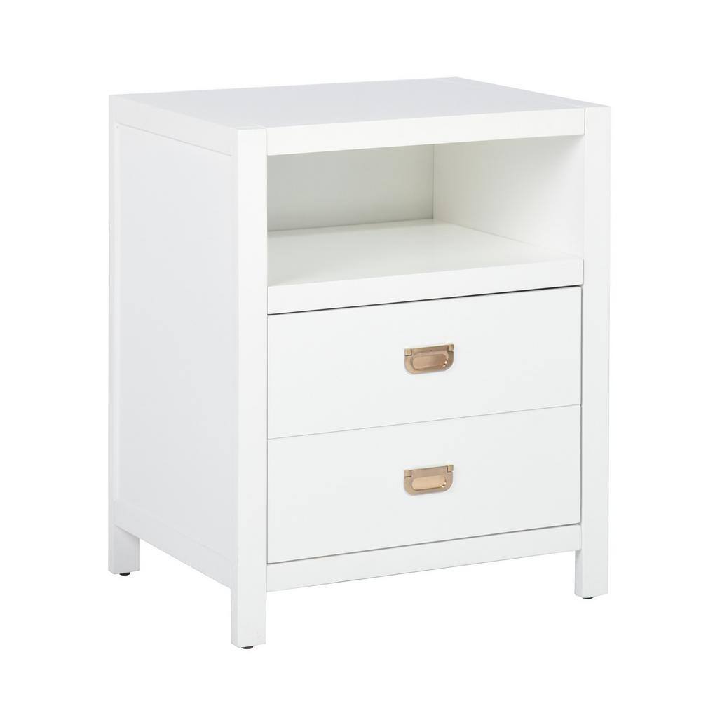 Homy Casa Loralie 1 -Drawer White Nightstand (27.2 in. H x 22.3 in. W x 16.9 in. D)