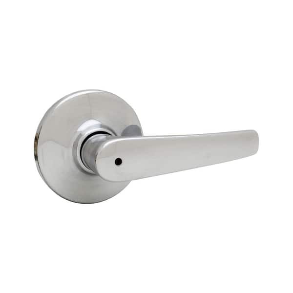 Kwikset Delta Polished Chrome Privacy Bed/Bath Door Handle with Lock
