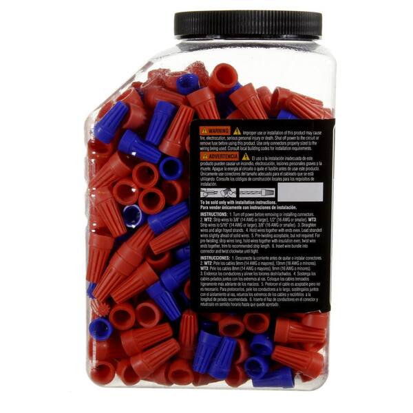 Ideal Orange & Blue Wire Connectors - 500 Piece TRQ1 Set, Made In USA, 30-346J