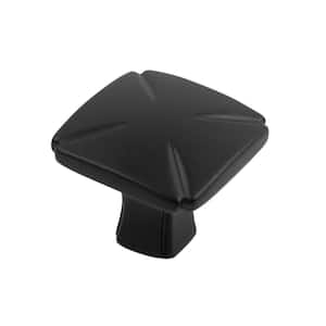 Bridges 1-3/16 in. Square Matte Black Cabinet Knob (10-Pack)