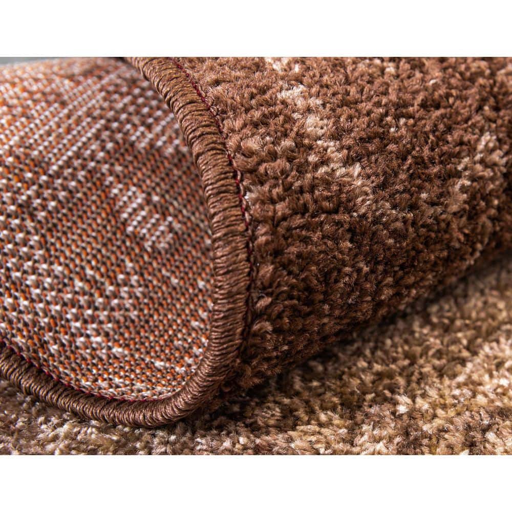 Harvest Time Charm Brown 8' x 10' Easy-Care Synthetic Rug