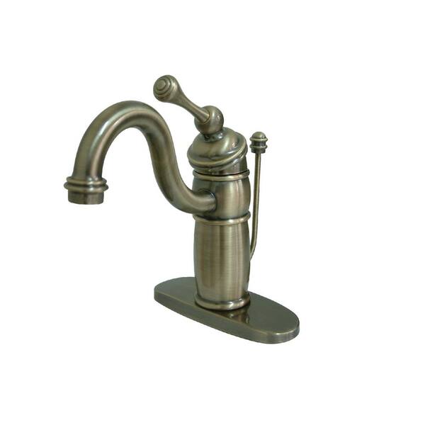 Kingston Brass Victorian Single Hole Single-Handle Bathroom Faucet in Antique Brass