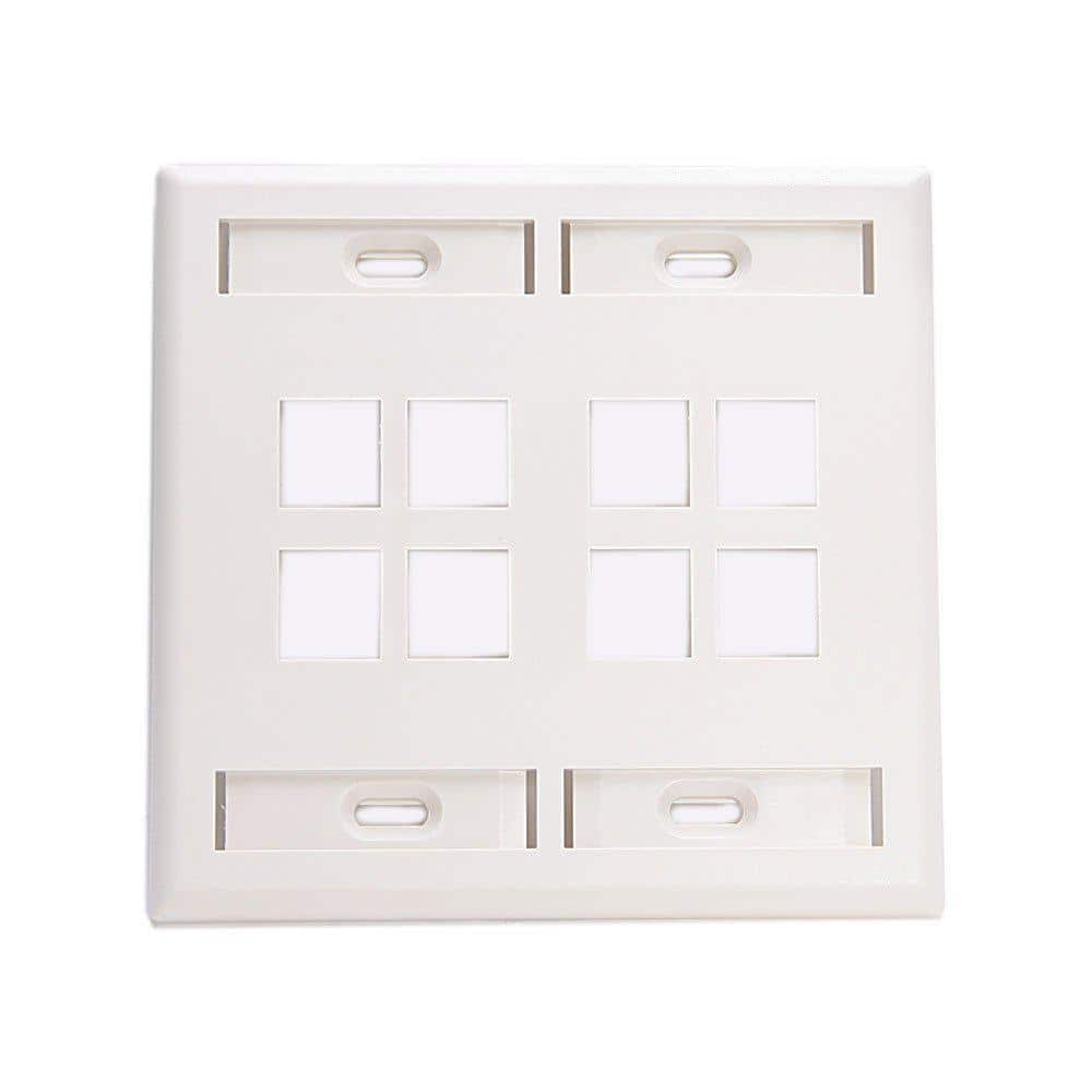 Leviton White 2-Gang Audio/Video Wall Plate (1-Pack) 42080-8WP