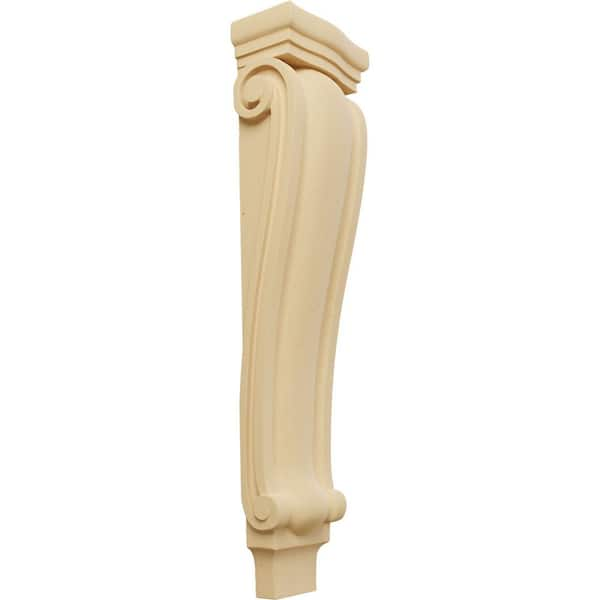 Ekena Millwork 4-1/4 in. x 6-3/4 in. x 27-1/2 in. Unfinished Wood Alder Extra Large Traditional Pilaster Corbel