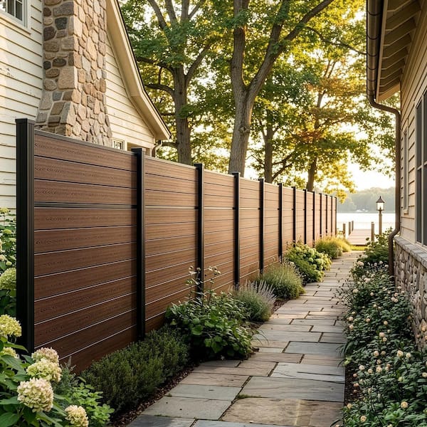GWF Classic Privacy 6 ft. x 6 ft. Aspen Brown Composite Horizontal