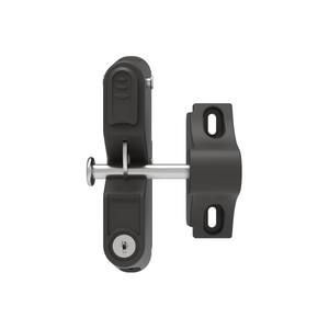 4.687 in. x 5.187 in. Nylon/Stainless Steel Bronze Locking Gravity Latch with 2-Sided Key Entry