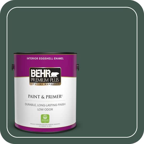 BEHR PREMIUM PLUS 1 gal. #BXC-33 Jolly Green Eggshell Enamel Low Odor Interior Paint & Primer