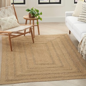 Natural Seagrass Natural 4 ft. x 6 ft. Solid Contemporary Area Rug