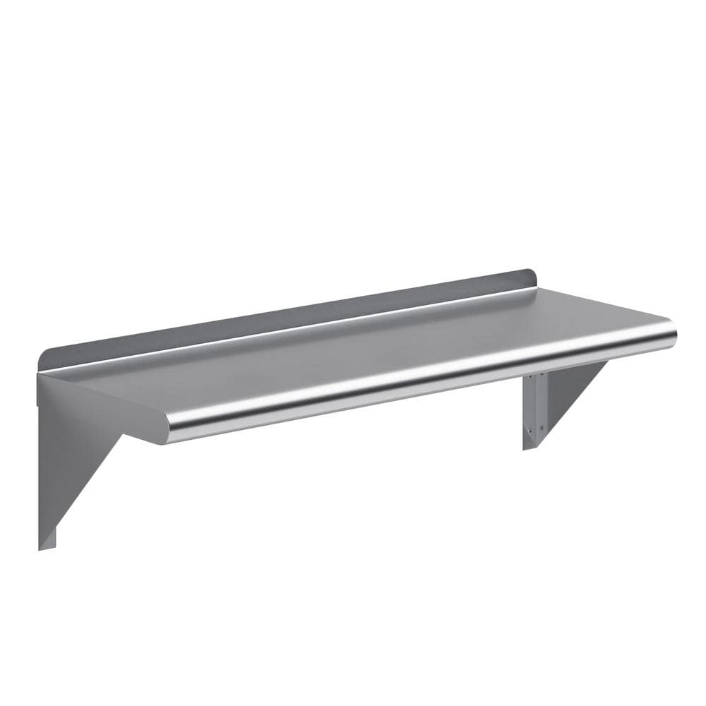 30" Stainless Steel Wall Shelf with Brackets for Kitchen and Garage