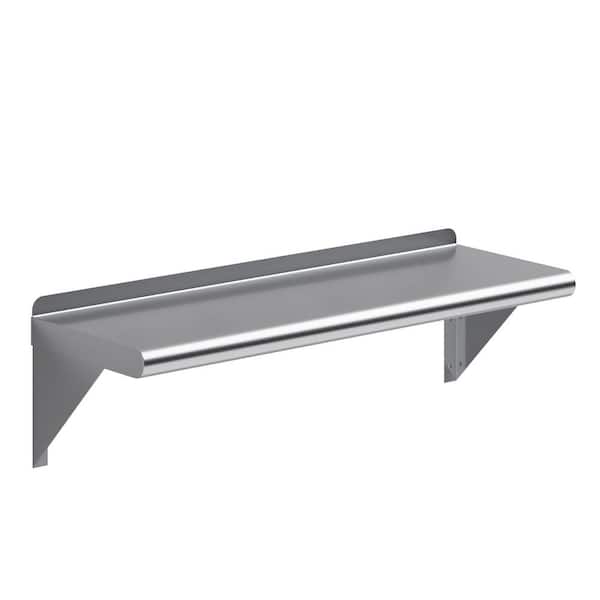 AMGOOD 10 in. x 30 in. Stainless Steel Wall Shelf. Kitchen, Restaurant, Garage, Laundry Metal Shelf with Brackets