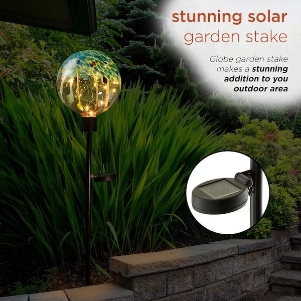 Large Solar Powered Path Ground LED Lighting Garden Globe Ball Stake Post Lights