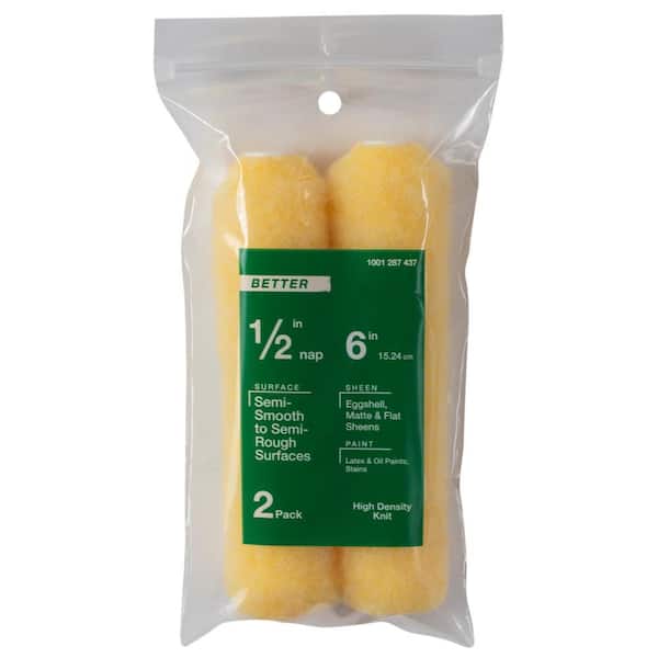 Unbranded 6 in.x 1/2 in.High-Density Polyester Knit Mini Paint Roller (2-Pack)